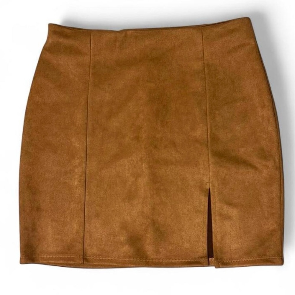 Tan Suede Mini Skirt